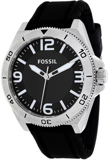 Bracelet de montre Fossil BQ1169 Silicone Noir 22mm